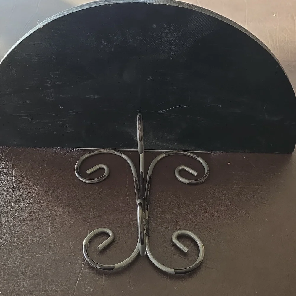 Chic Black and Silver Wall Shelf Wood And Metal